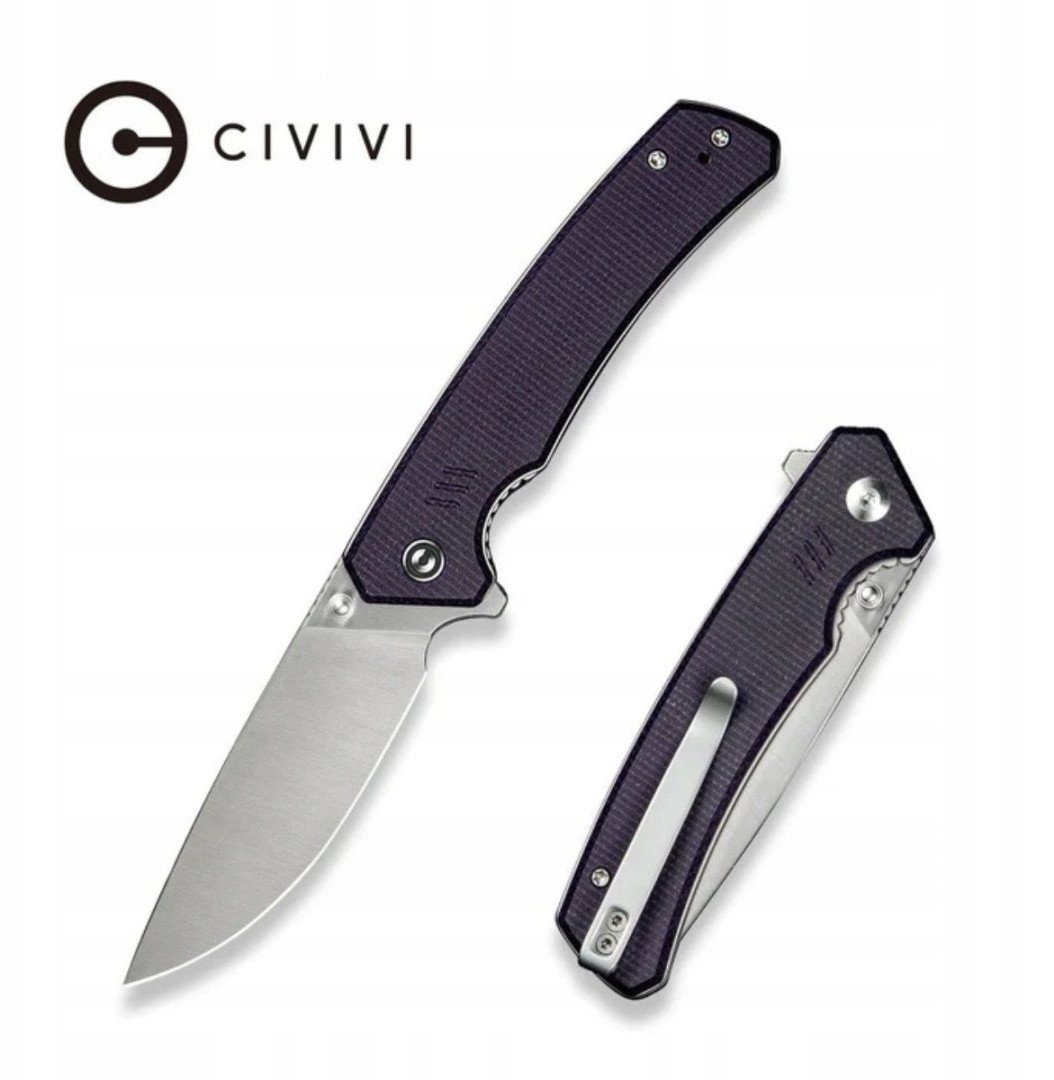 Nóż CIVIVI Merit 14C28N fioletowy Micarta