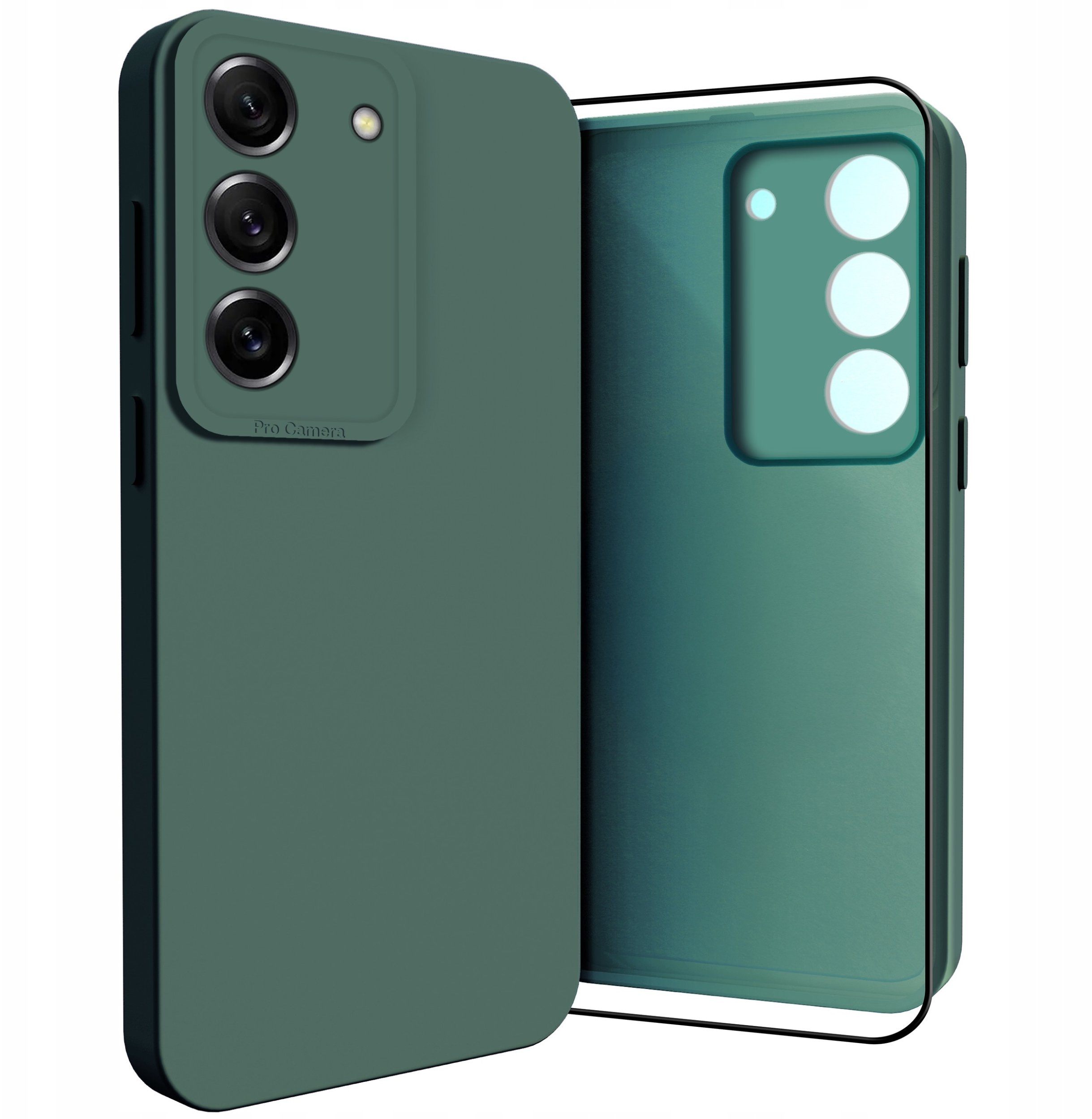 Etui do Samsung Galaxy S21 FE (Osłona Kamery, Zielone, Plecki) Szkło 9H