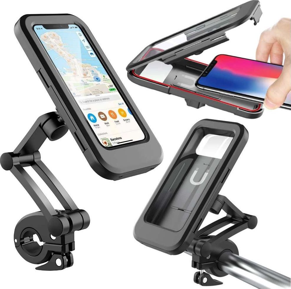 Alogy Alogy Uchwyt na rower wodoszczelny Waterproof Bicycle Phone Holder na kierownicę do telefonu Czarny
