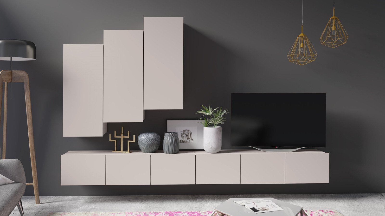 Meblościanka Montreal XI w kolorze Cashmere