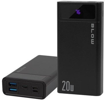 BLOW POWER BANK 20000MAH QC+PD 20W + LIGHTNING CZARNY PB20E