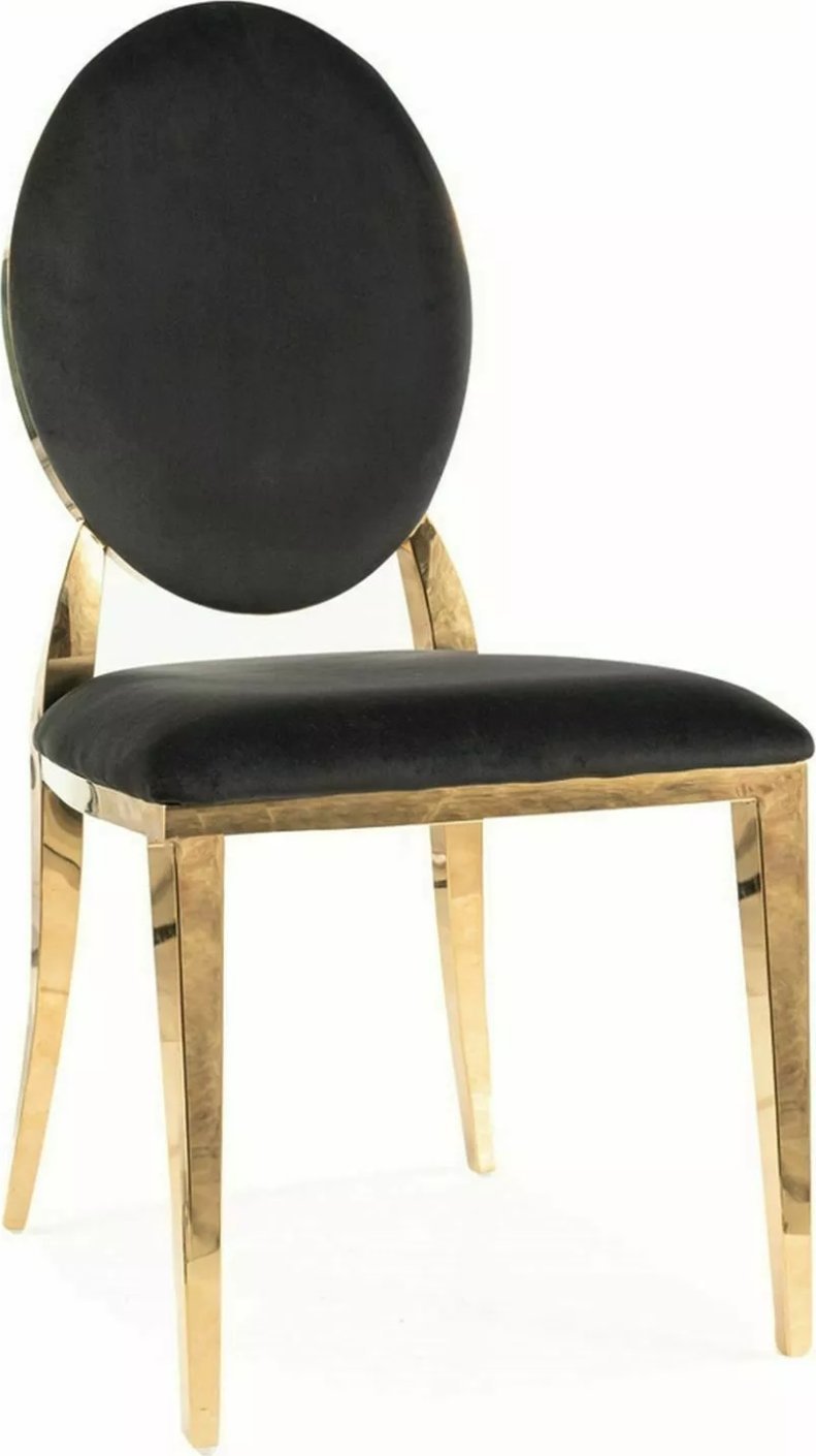 Signal Krzesło glamour KING VELVET czarne/złoty stelaż