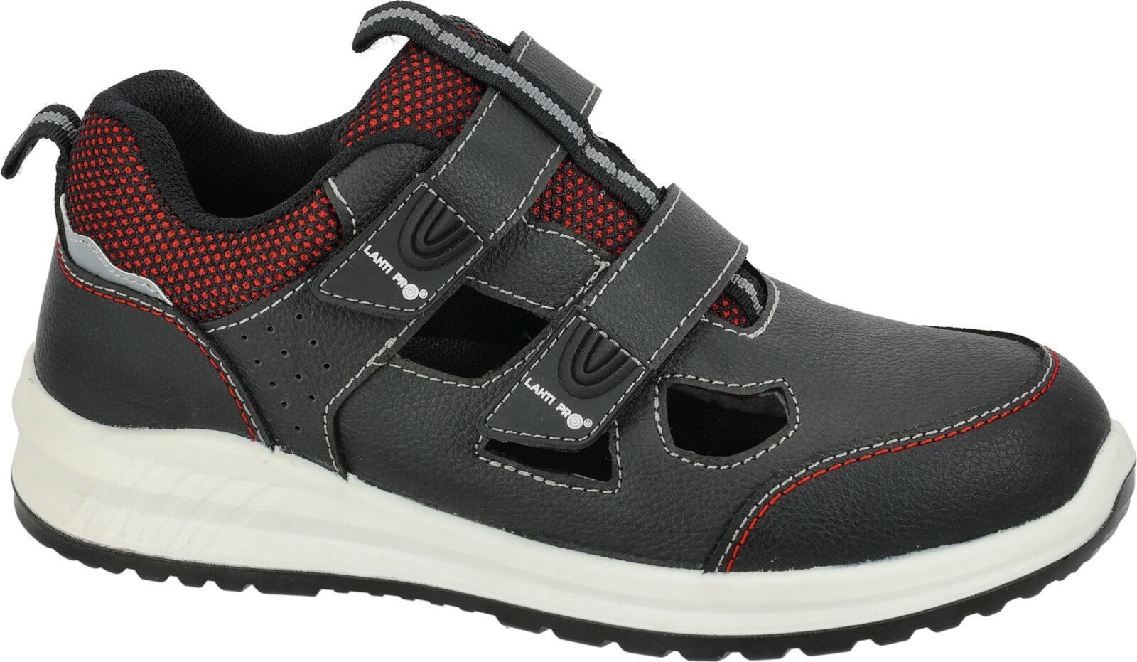 Lahti Pro SANDAŁY SKÓRZANE CZAR.-BIAŁ.-CZER., S1 FO SR, "45", CE,LAHTI