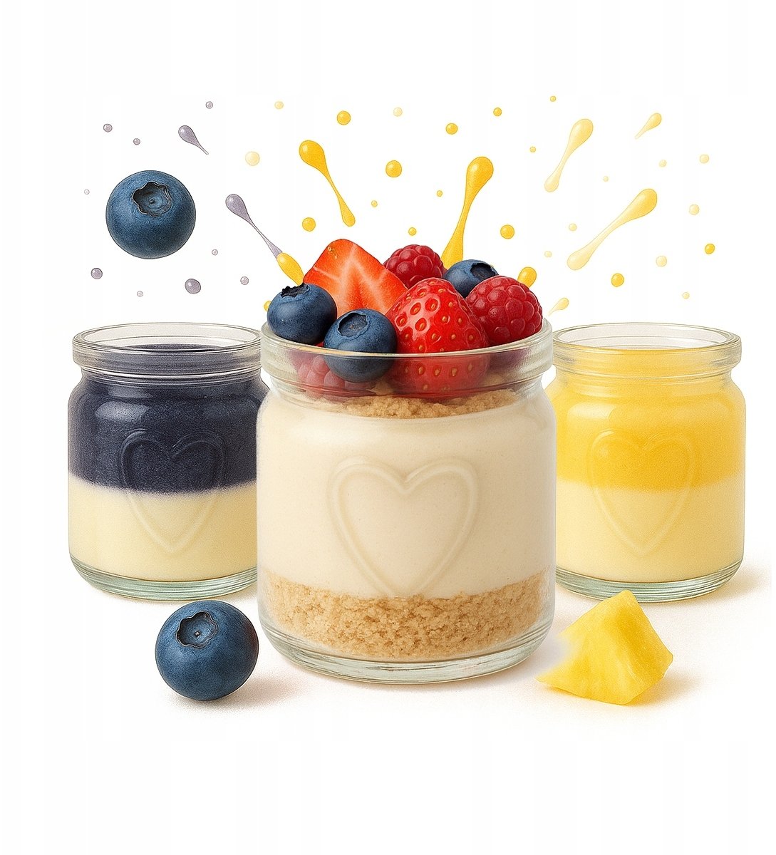 20x POJEMNIKI NA DESERY 100 ml SŁOIK SZKLANY SERCE Na Deserki Do Deserów