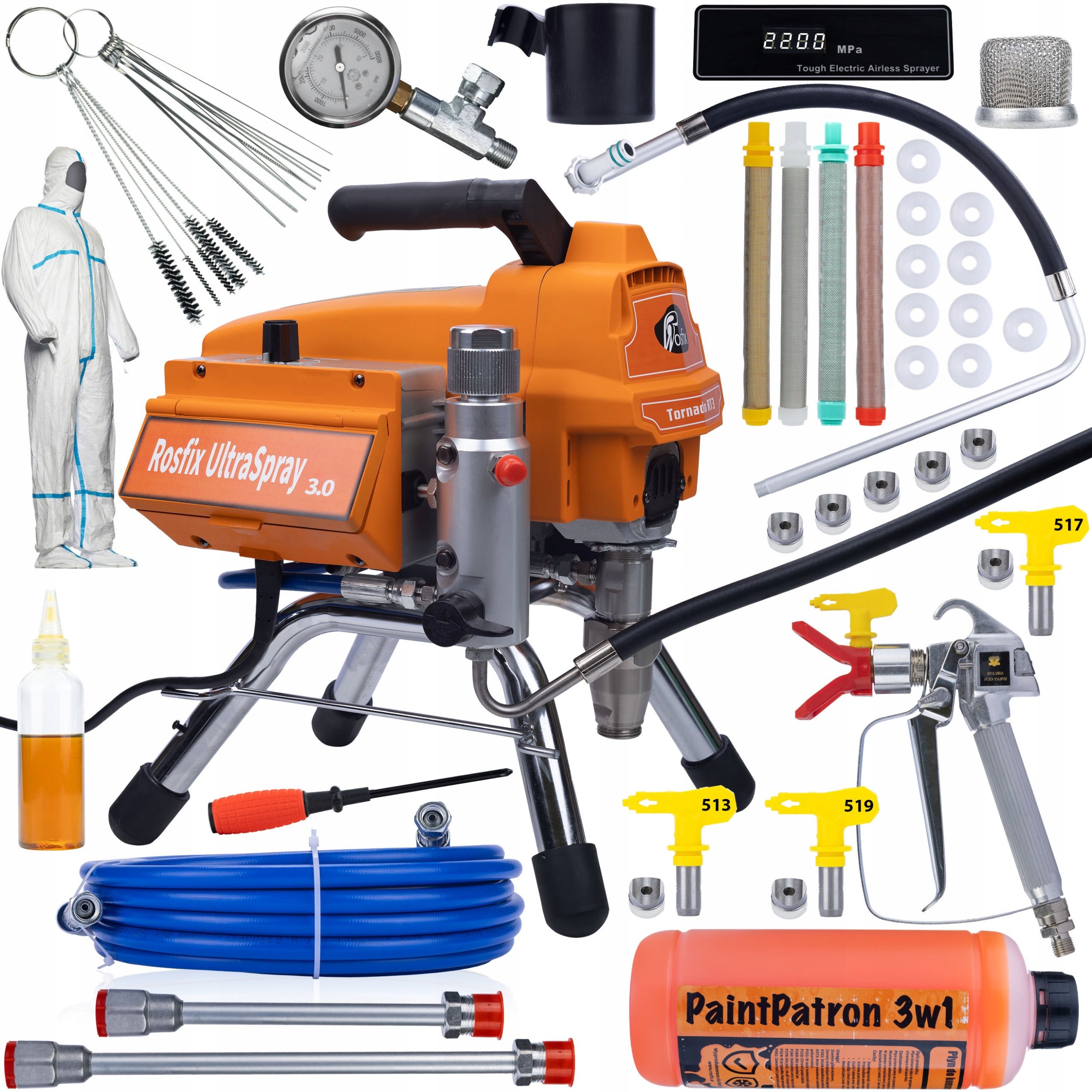 Rosfix MEGA ZESTAW PROFESJONALNY AGREGAT MALARSKI 2200W TORNADO RT3 HQ