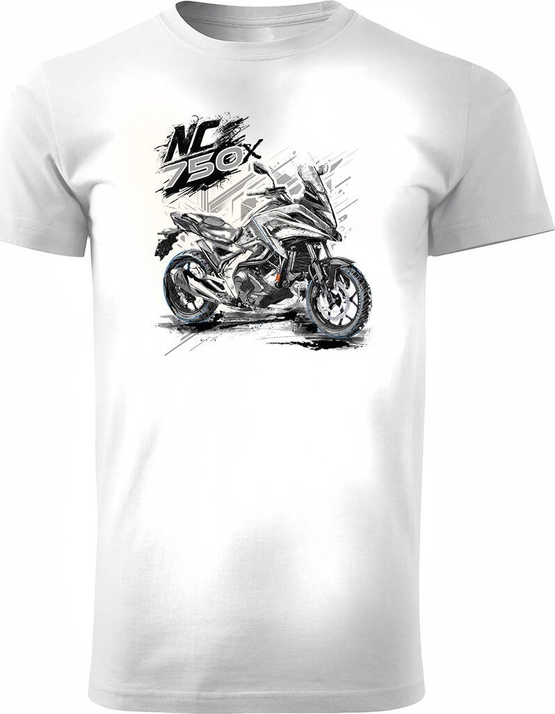 Topslang Koszulka z motocyklem na motor Honda NC 750 X NC750X męska biała REGULAR XXL
