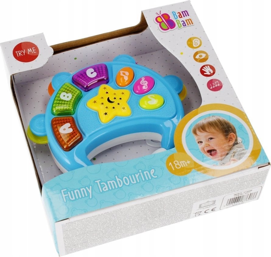 BamBam BAM BAM MUZYCZNY TAMBURYN B/O 16X16X6 MIX2 36/72