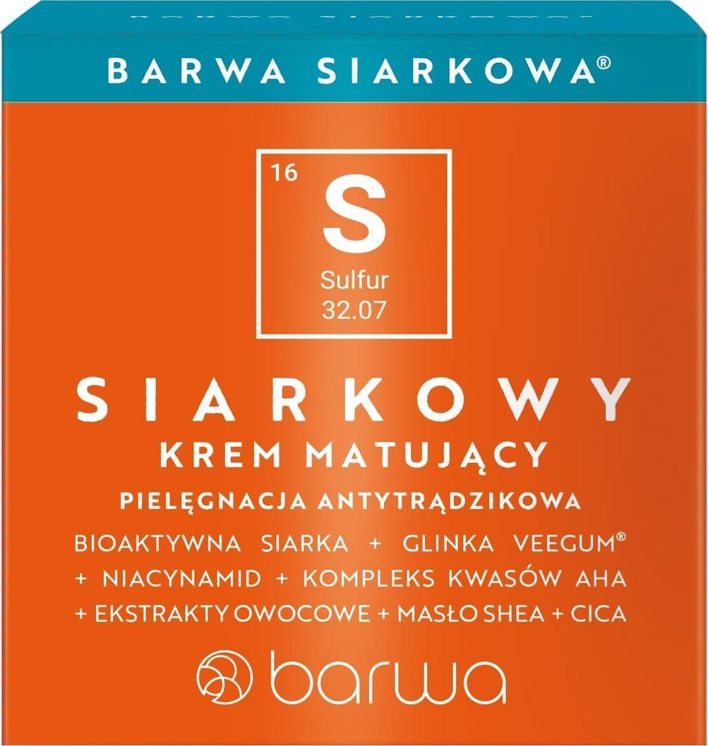 Barwa Siarkowa krem matujący do twarzy 50ml