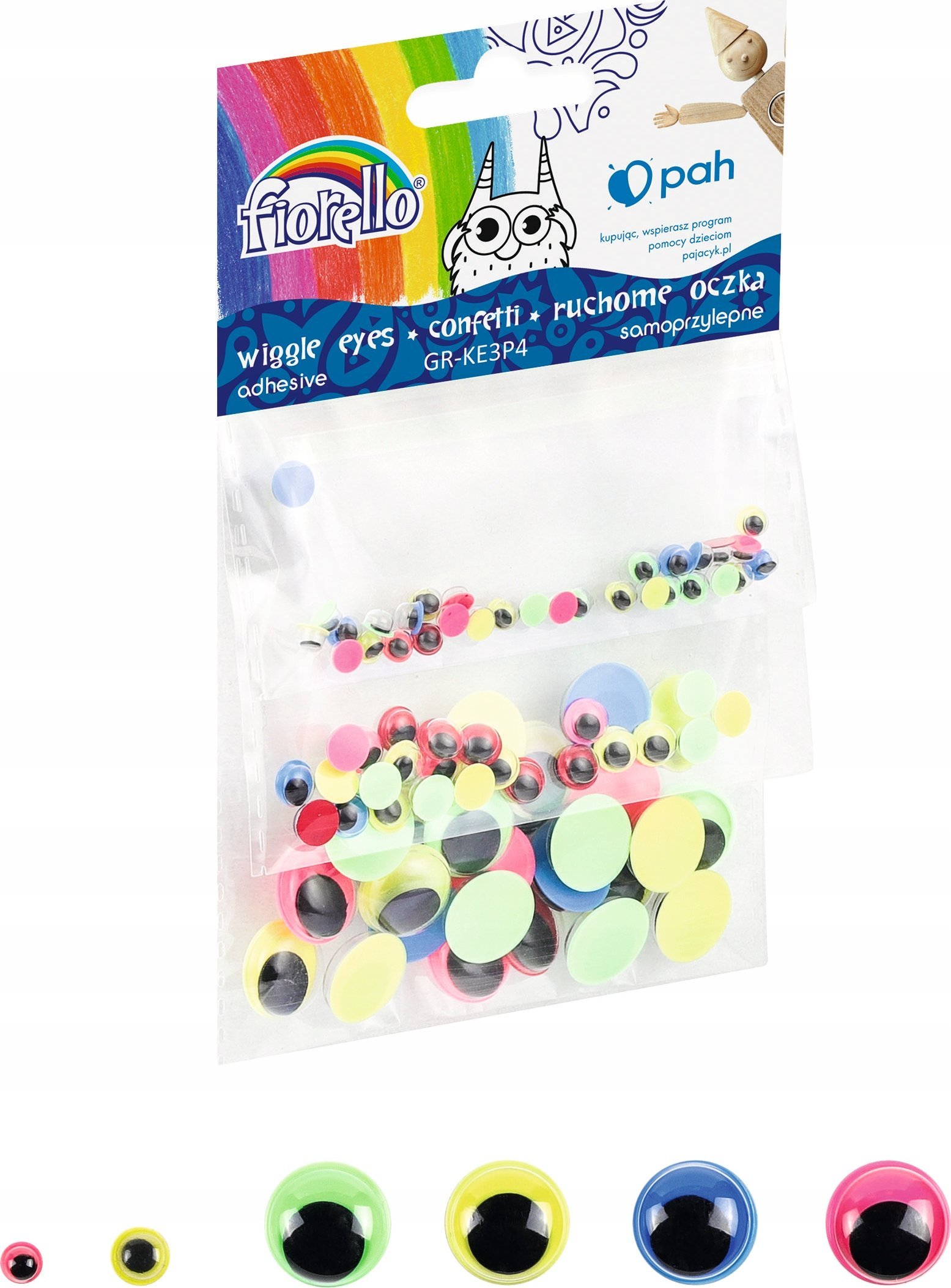 Fiorello Oczka samoprzylepne kolorowe 80szt. FIORELLO