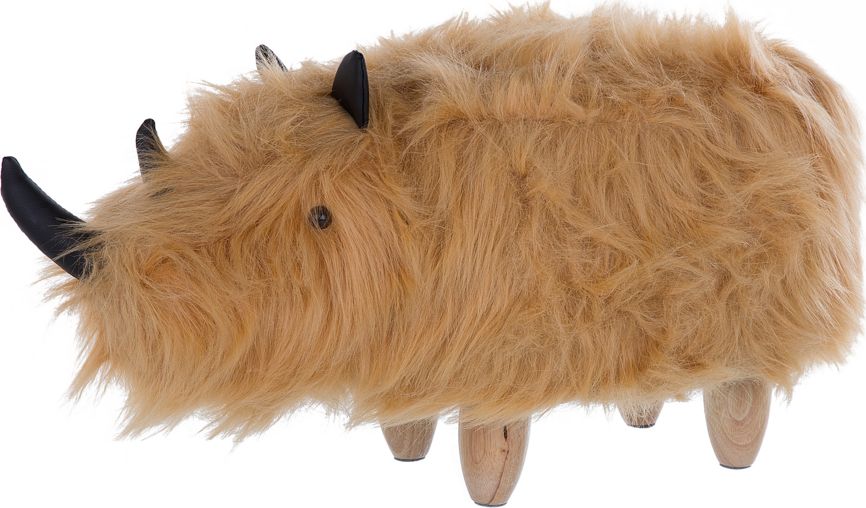 Beliani Pufa zwierzak futrzana beżowa WOOLLY