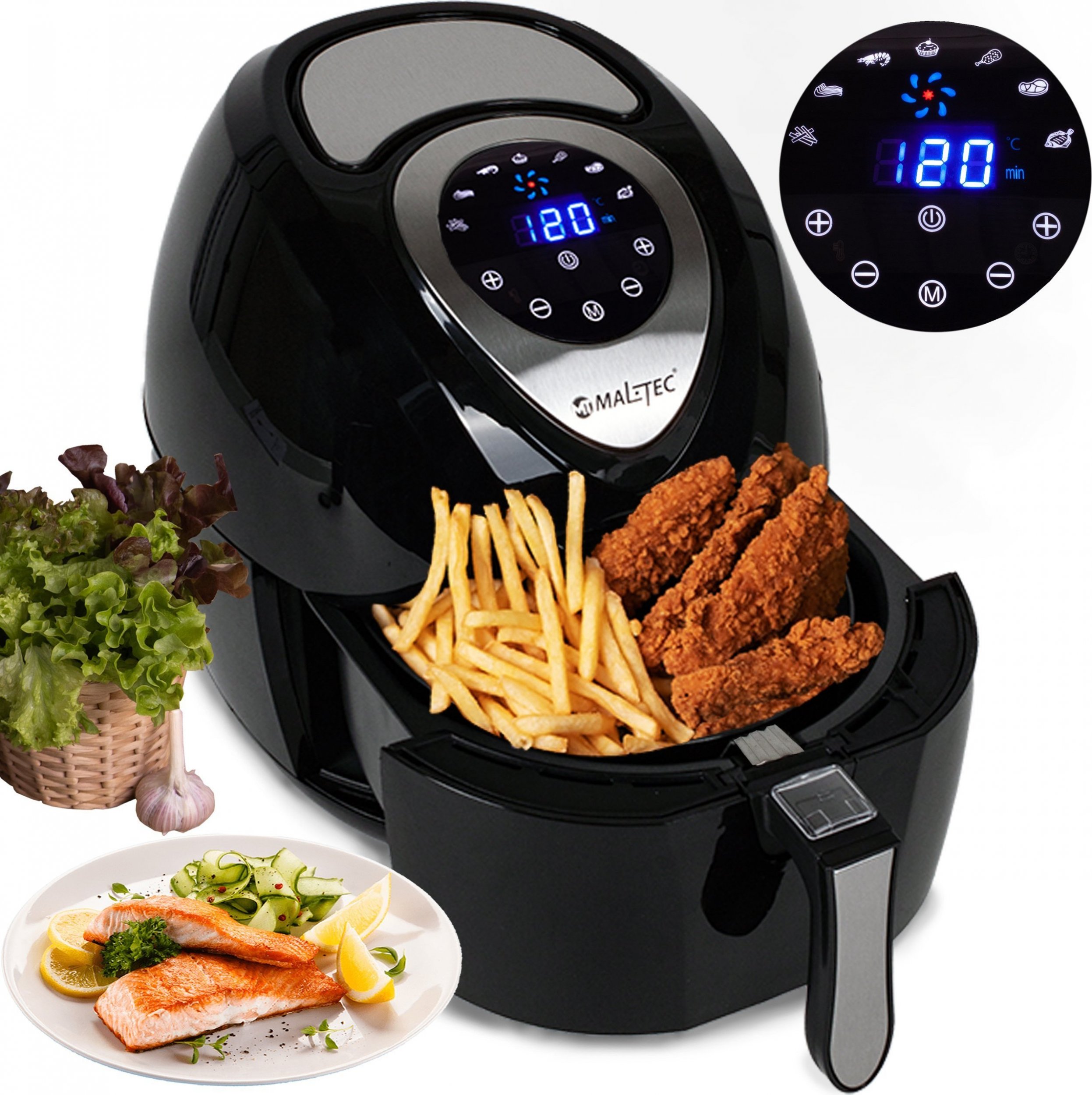 Frytkownica beztłuszczowa Maltec Frytkownica Beztłuszczowa Frytownica AirFryer2500W