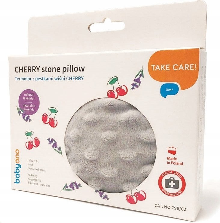 BabyOno Termofor z pestkami wiśni Cherry Szary 796/02