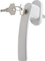 UN KLAMKA OKIENNA Z KLUCZYKIEM BIAŁA (1 SZT)