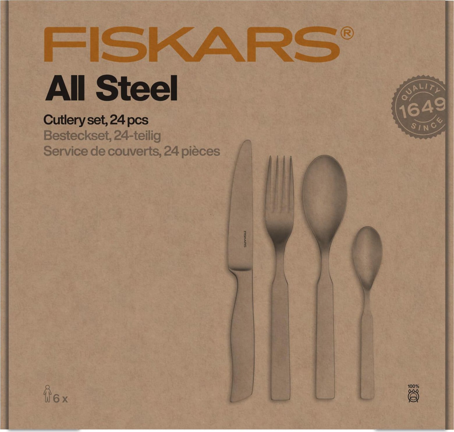 Fiskars All Steel stalo įrankių rinkinys 24 vnt.