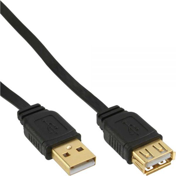 Kabel USB InLine USB-A - USB-A 1 m Czarny (34610F)