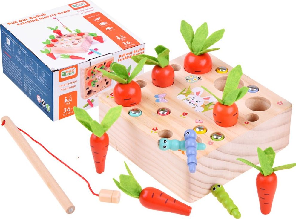 Jokomisiada Gra drewniana dopasuj MARCHEWKI I ROBACZKI ZA3818