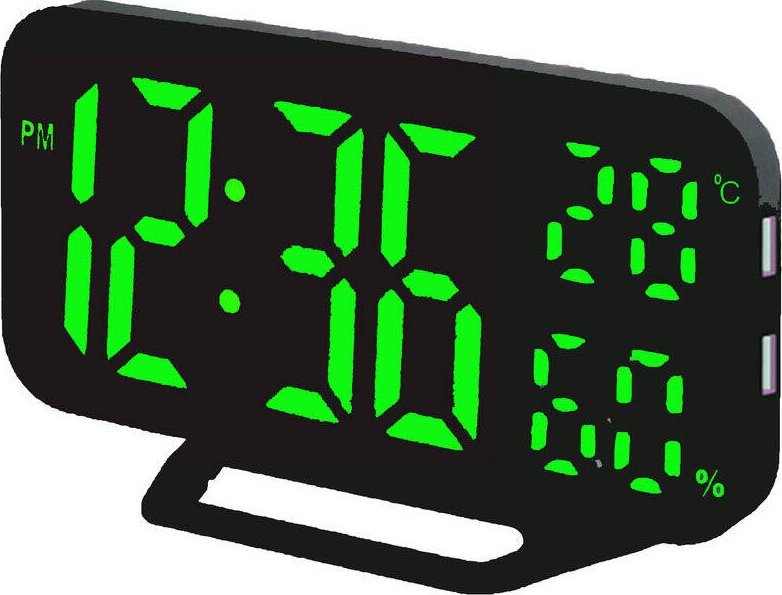 Zegarek JVD Zegar budzik LED JVD SB3725.1 termometr higrometr USB