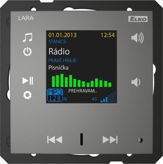 Radio ELKO EP Radio internetowe LARA-R/IS grafitowy, design LOGUS90, EFAPEL, ELKOEP, iNELS