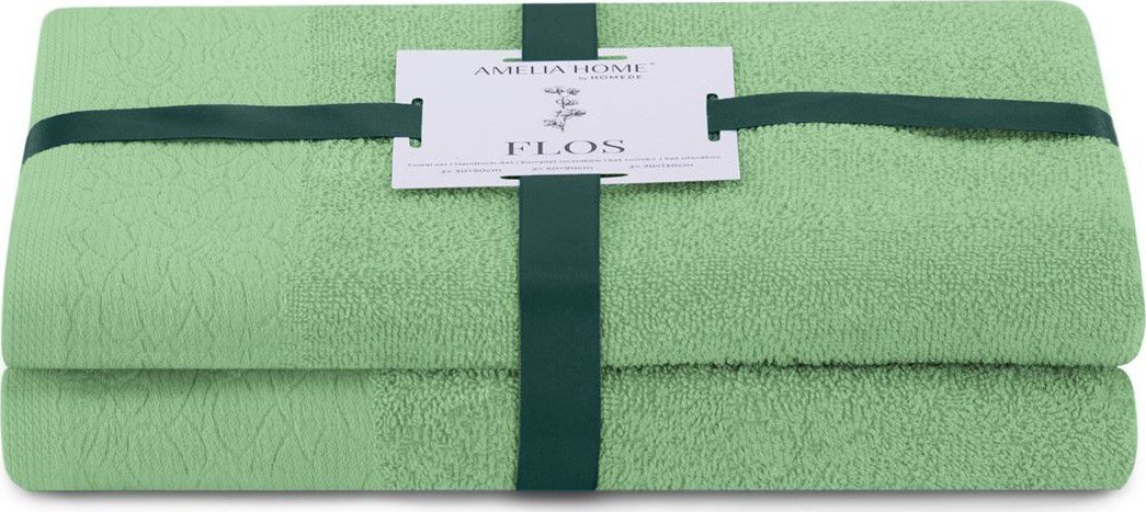 AmeliaHome Ręcznik Flos zielony 50x90+70x130 AmeliaHome