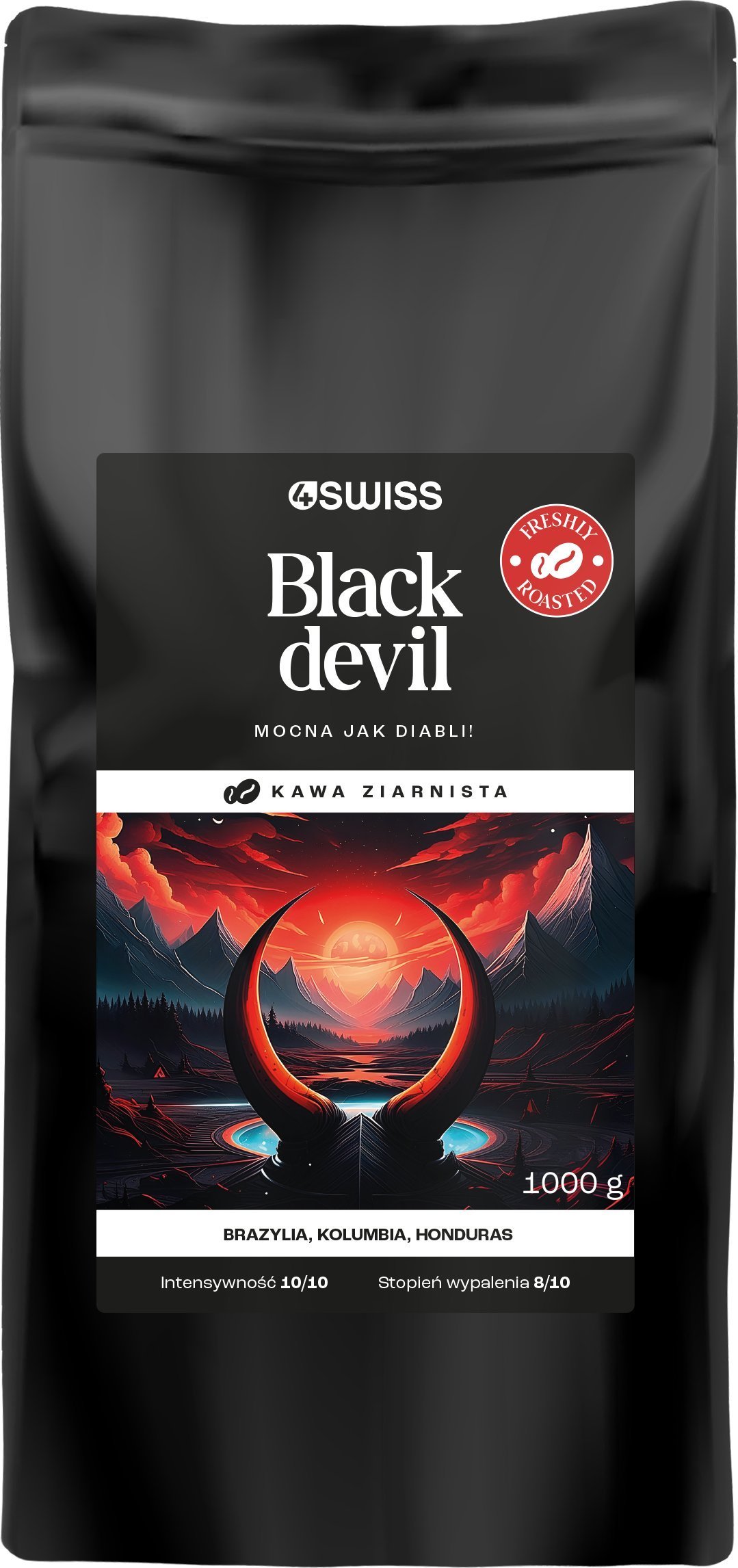 Kawa ziarnista 4Swiss Black Devil świeżo palona 1 kg