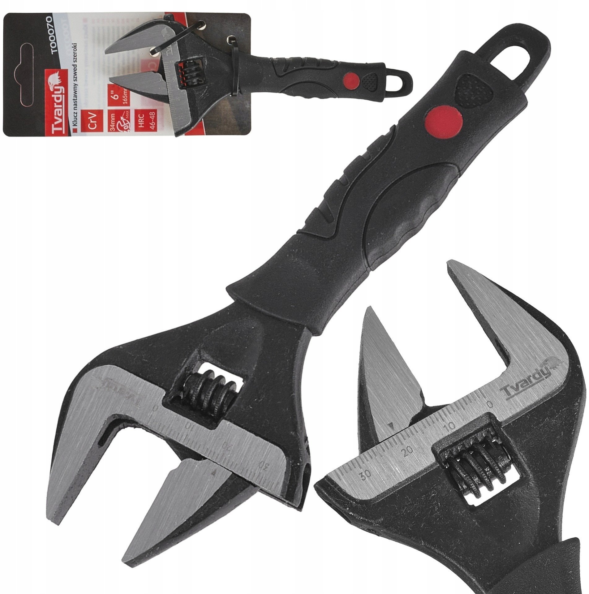 Klucz nastawny szwed szeroki 6" 34mm CrV (6/72)