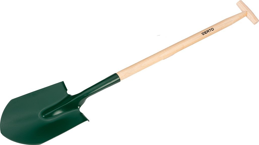 Verto Szpadel ostry, drewniany trzonek, uchwyt "T", amerykanin