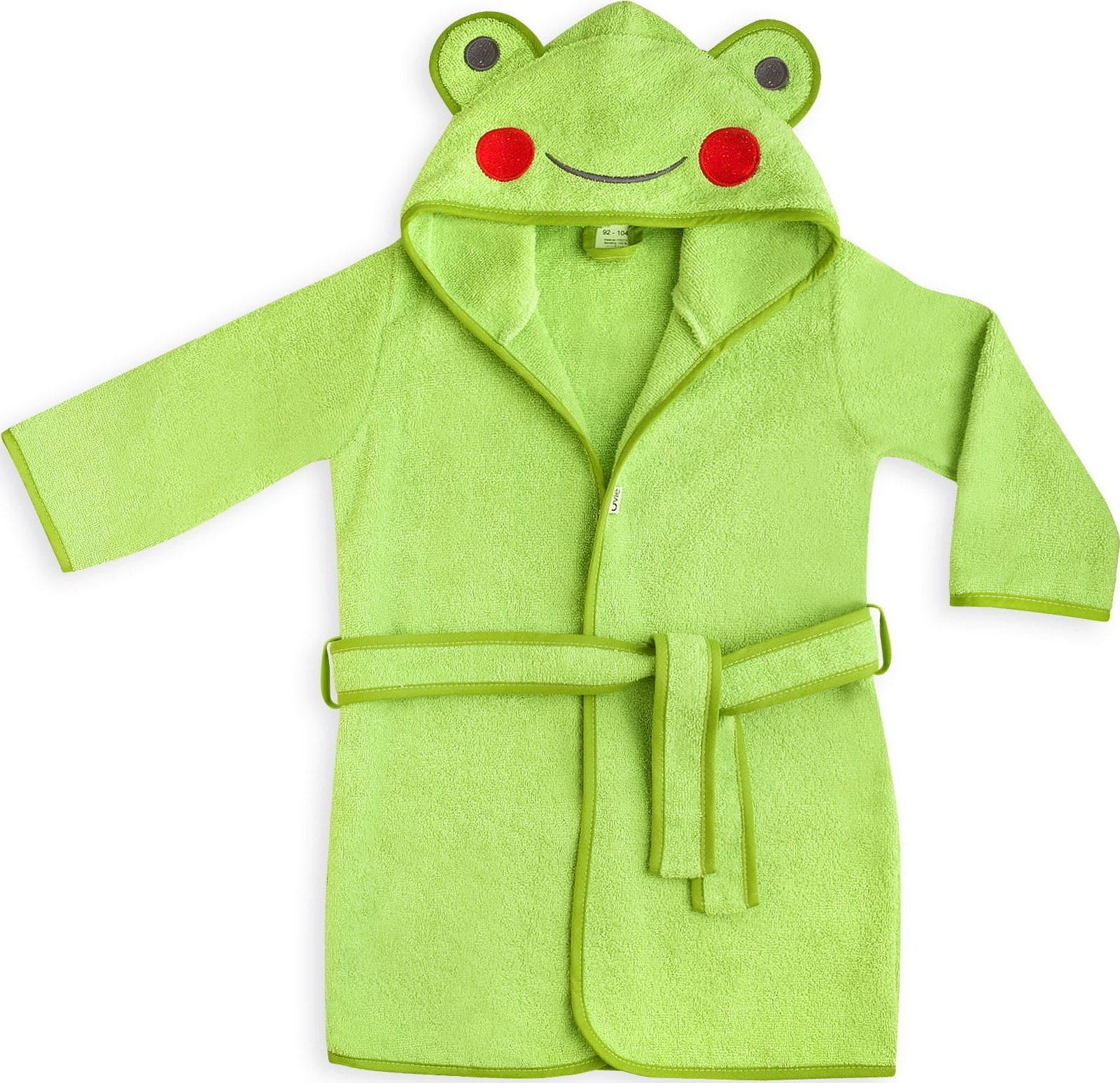 UVIE Ciepły szlafrok dziecięcy zielony Żabka