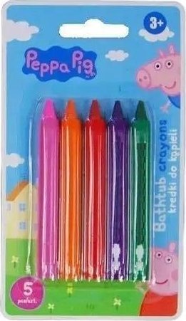 Kredki świecowe do kąpieli 5kol Świnka Peppa ASTRA