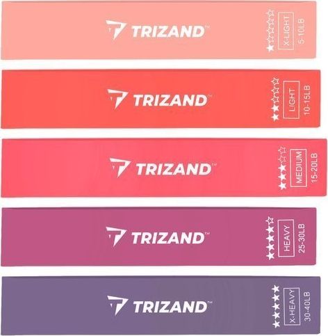 Trizand Mini Band GC15647 różne poziomy oporu w zestawie wielokolorowy 5 szt.