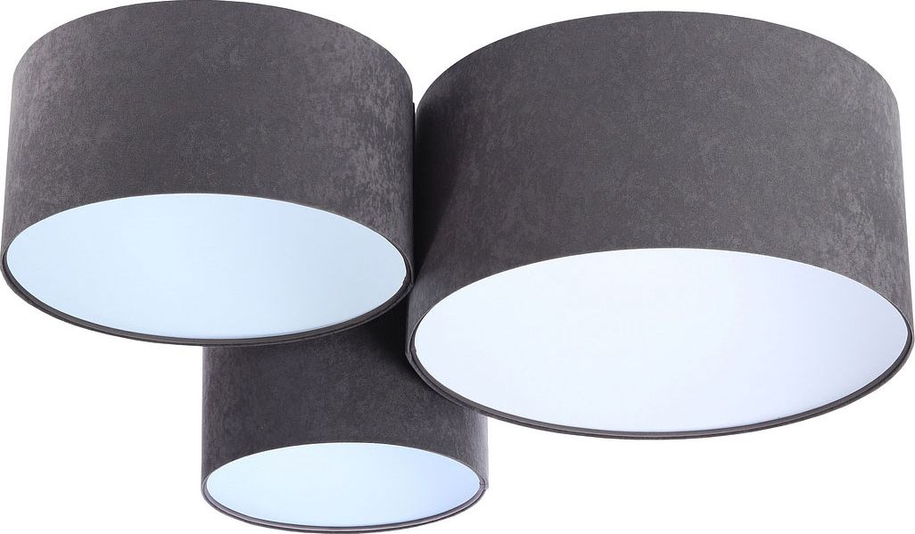 Lampa sufitowa Lumes Grafitowo-biała welurowa plafoniada - EXX40-Marita