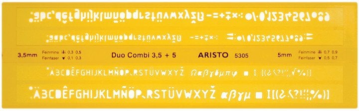 ARISTO Schriftschablone Duo Combi 3,5/5mm ISO3098-1/DIN6776