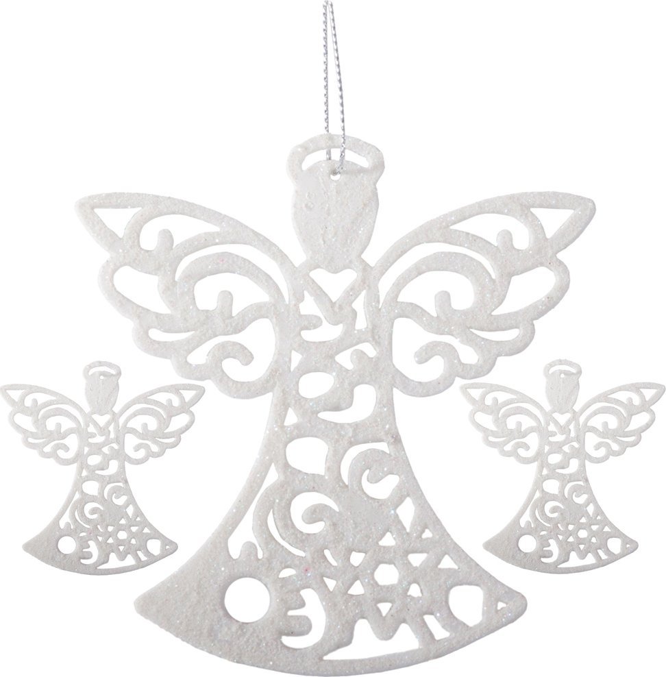 Verk Aniołki zawieszki na choinkę 3szt bombki brokatowe Aniołki zawieszki na choinkę 3szt bombki brokatowe