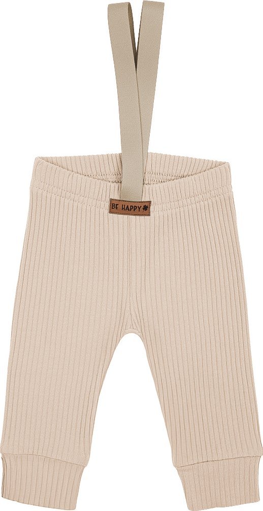 Spodnie bawełniane na szelkach dla chłopca beżowe Eddy Nicol 98