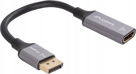 Lanberg Kabel adapter Lanberg Displayport (M) -> HDMI (F) 8K na kablu 20cm srebrny