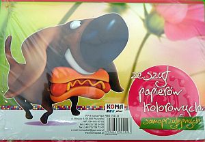 KOMA-PLAST Zeszyt papierĂłw kolorowych B5 samoprzylepnych