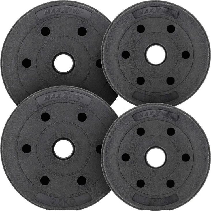 Maxxiva MAXXIVA Zestaw obciążników 7,5 kg, cement, czarny, 4szt