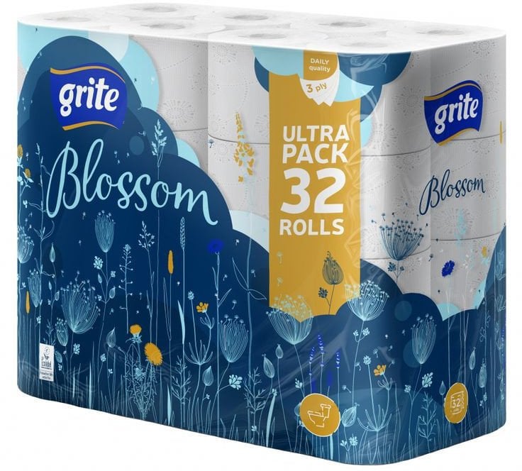TOILET PAPER GRITE BLOSSOM WHITE 32PCS
