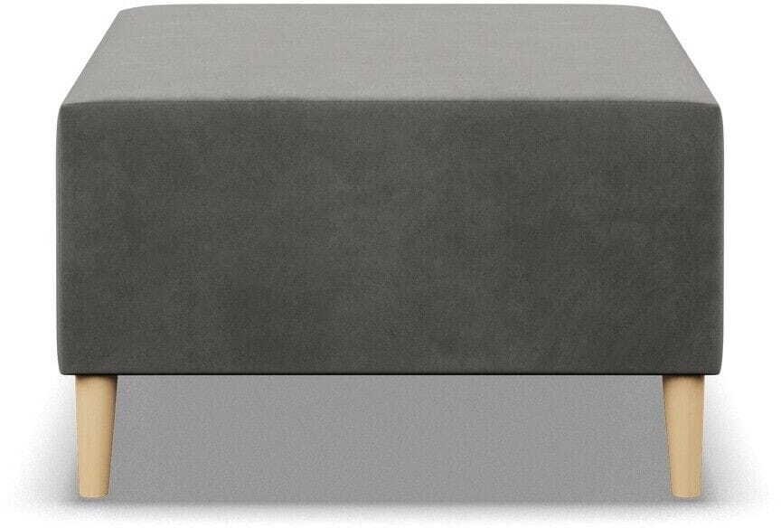 Pufa, podnóżek, MILO, velvet, 71x71x40 cm, jasny szary
