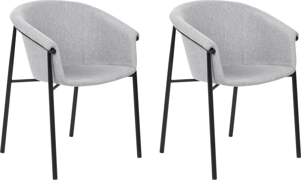 Beliani Zestaw 2 krzeseł do jadalni szary AMES