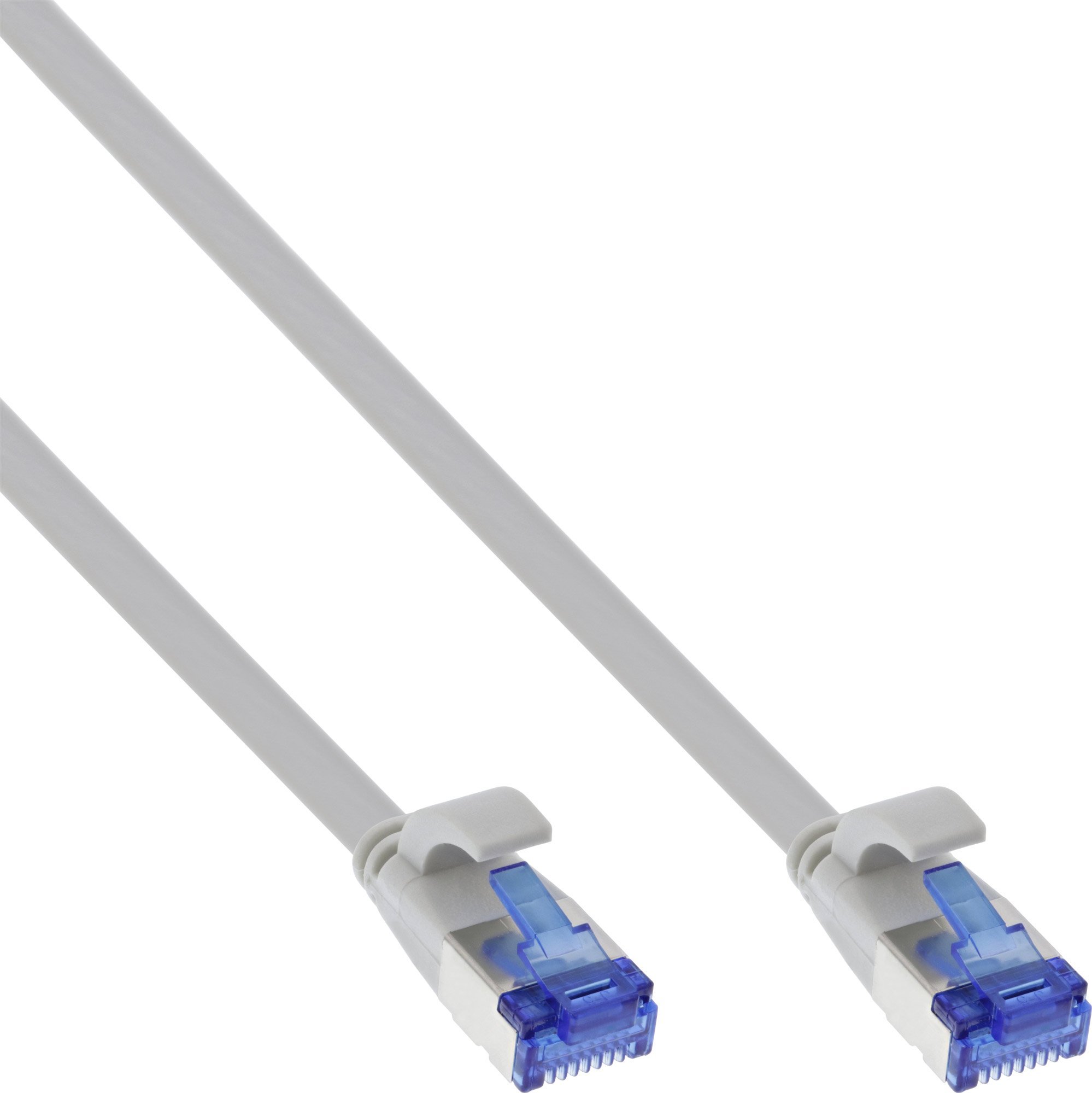InLine InLine® Flat patch cable, U/FTP, Cat.6A, TPE halogen free, grey, 10m