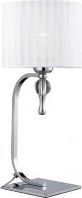 Lampa stołowa Azzardo Stołowa lampa klasyczna Impress stojąca abażur biała chrom