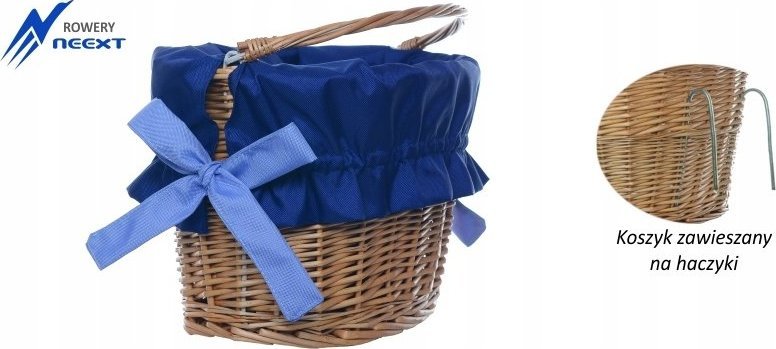 NEEXT Koszyk wiklinowy rowerowy zawieszany z wkładem mat