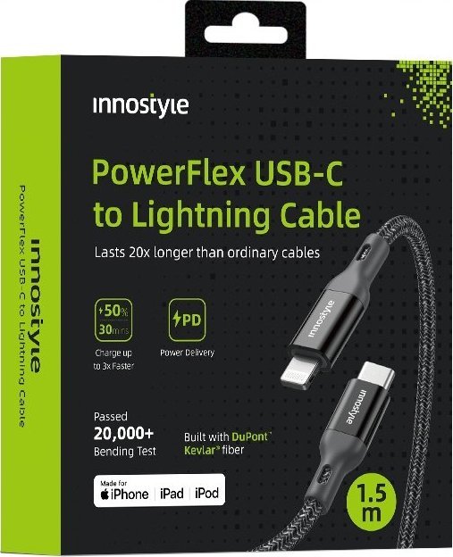 Kabel USB Innostyle USB-C - Lightning 2 m Czarny