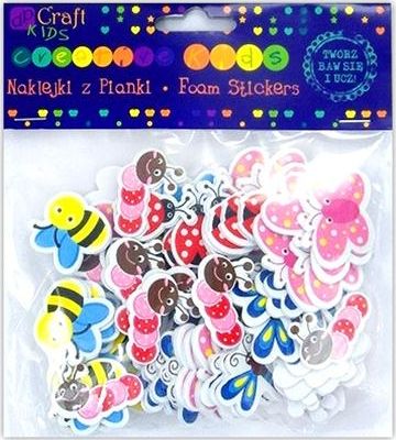 DP Craft Naklejki z pianki z nadrukiem 75 sztuk Ĺšwiat owadĂłw