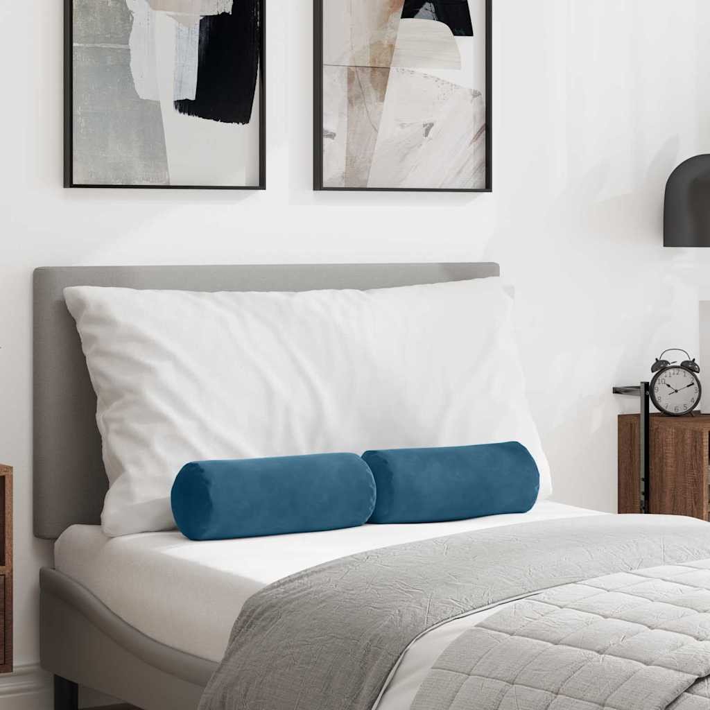 vidaXL Poduszki Wałkowe 2 pcs Niebieski 15 x 40 cm