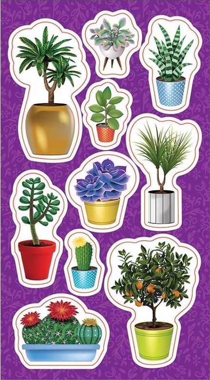 Ranok Naklejki Kwiatki doniczkowe