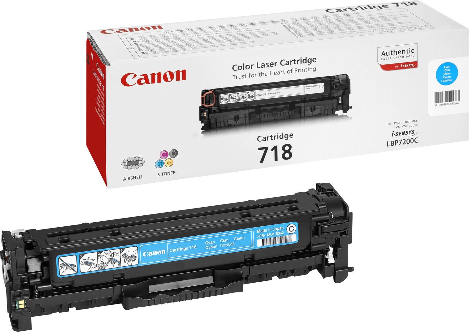 Toner Canon CRG-718 Cyan Oryginał (2661B002AA)