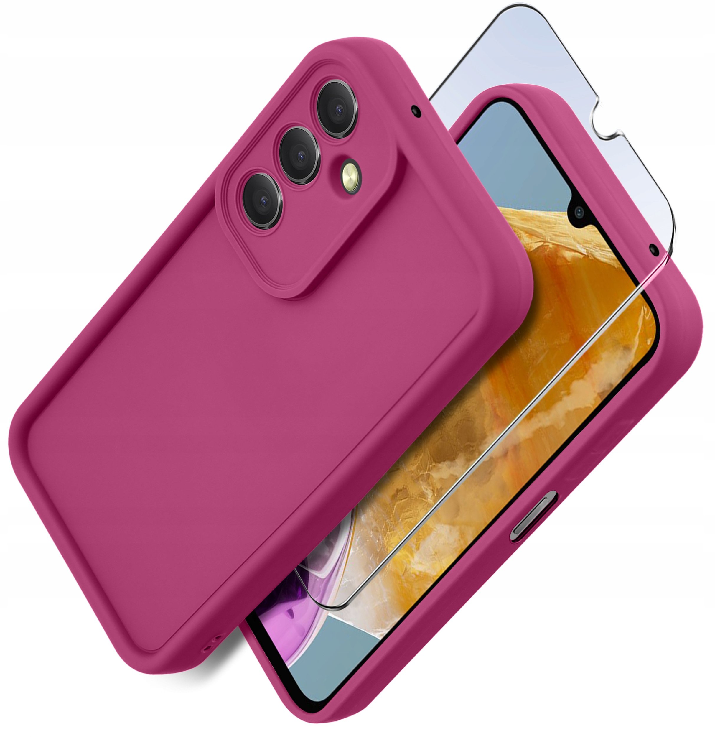 Etui do Samsung M15 5G silikonowe MATOWE + Szkło ochronne na ekran 9H