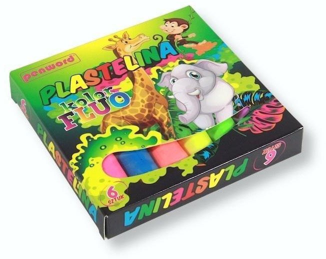 Plastelina 6 kolorów fluo