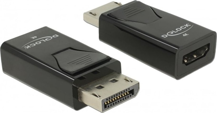Adapter AV Delock Delock - Videoadapter - DisplayPort mannlich zu HDMI weiblich - Schwarz - passiver Konverter, unterstutzt 4K 30 Hz (3840 x 2160), Un